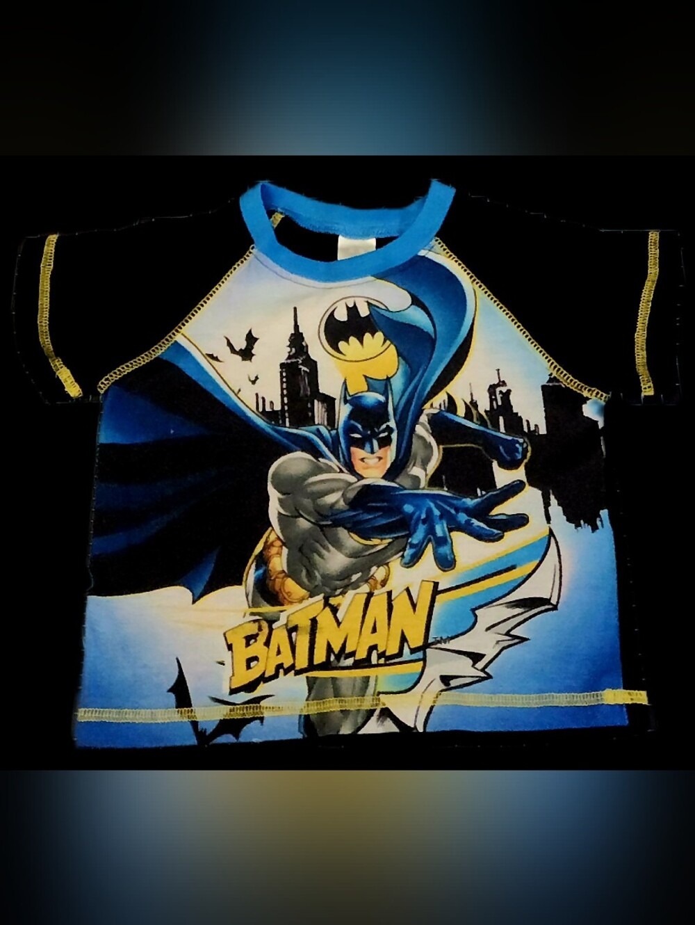 #KCB37 Batman Youth Tee in Blue, Black, Yellow